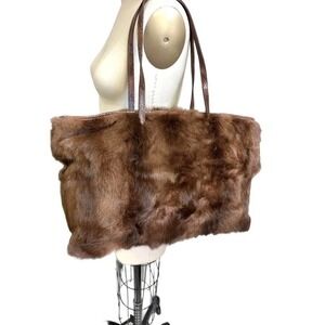 Rare Clever Carriage Company Faux Fur & Snakeskin  Satchel Style Bag NWOT